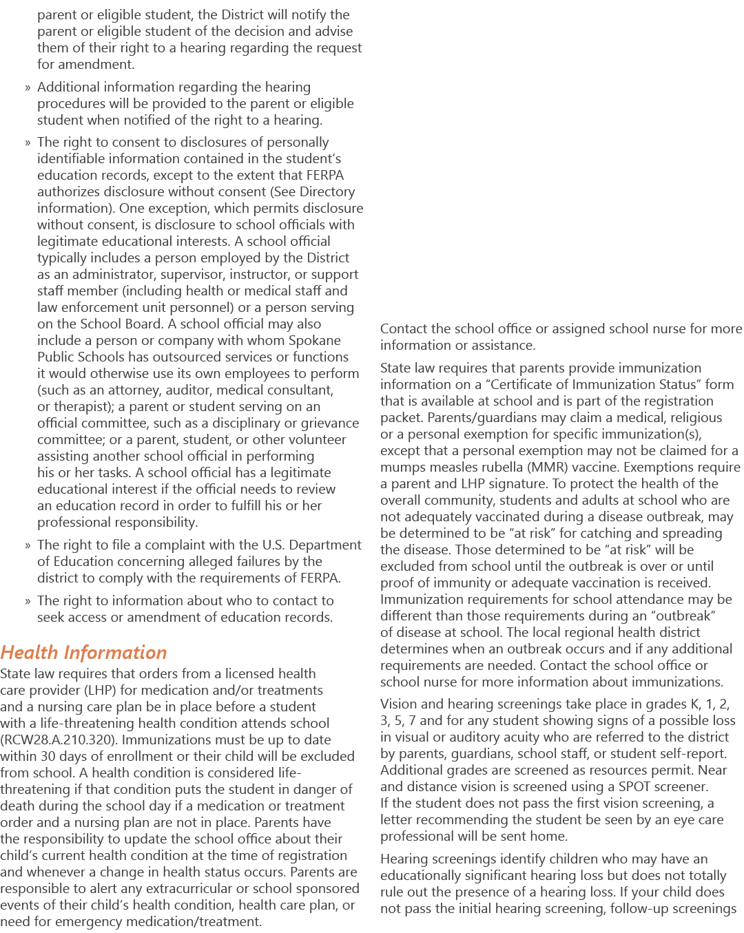 parent or eligible student, the District will notify the parent or eligible student of the decision and advise them o   